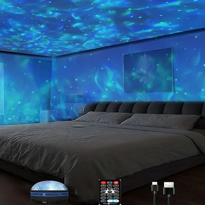 Galaxy Star & Ocean Wave Projector Night Light – 7 Colour LED