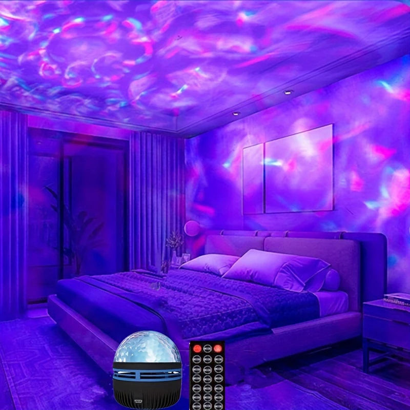 Galaxy Star & Ocean Wave Projector Night Light – 7 Colour LED