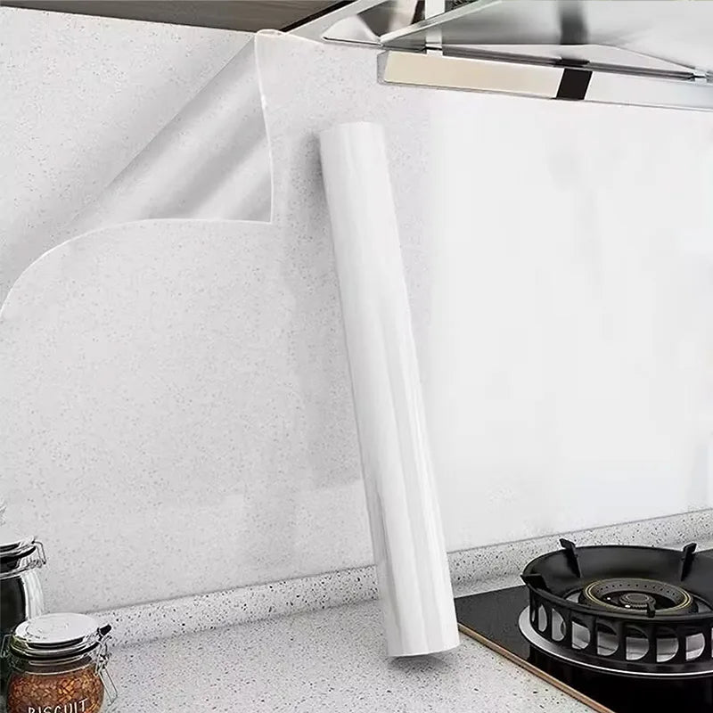 Transparent Kitchen Splashback Protector Film – Waterproof & Oil-Proof Wall Sticker