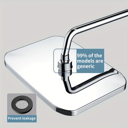 14" High Pressure Rain Shower Head – 360° Adjustable Water-Saving Design