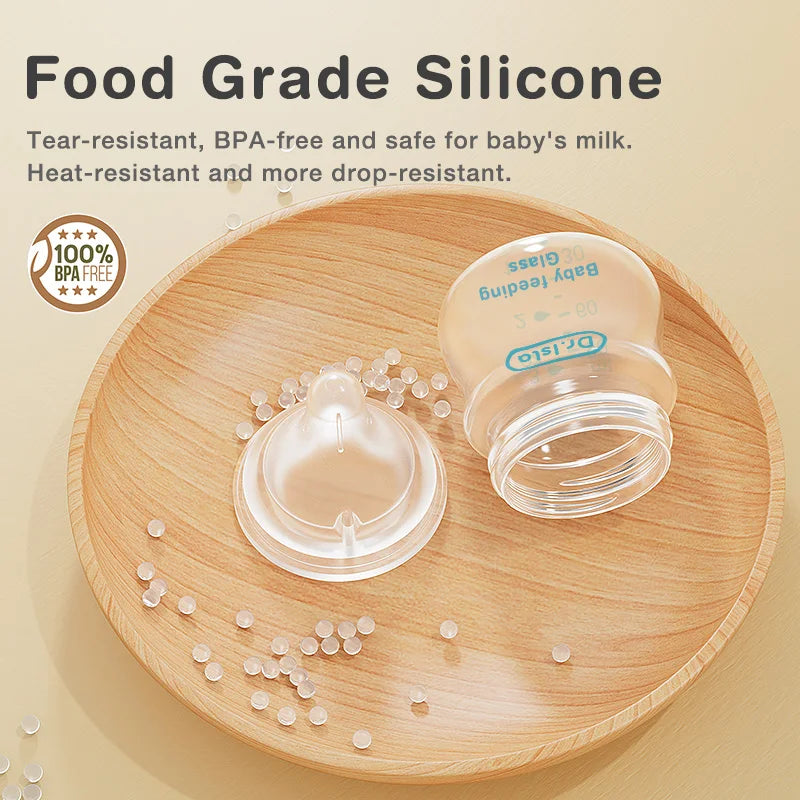 Glass Baby Feeding Bottle – Anti-Colic BPA-Free (90ml / 160ml)