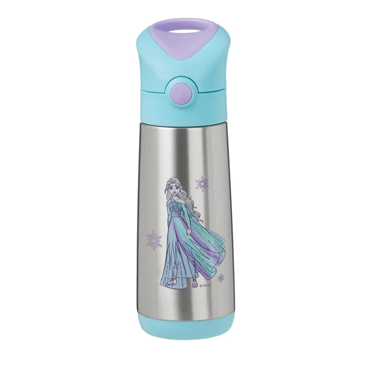 Children's water bottle with Elsa from Frozen design on a white background