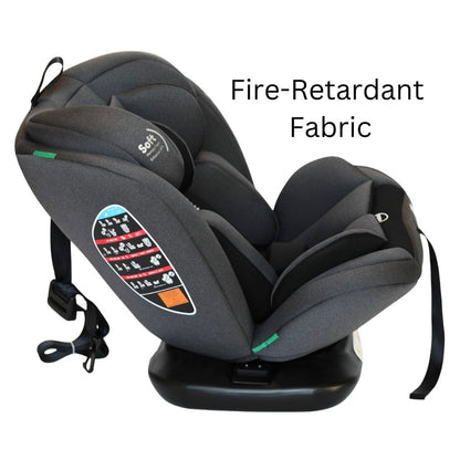 All-Rider Charcoal 360 Rotating Convertible iSize Car Seat with ISOFIX and Top Tether