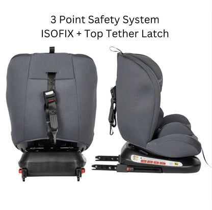 All-Rider 360 Rotating Convertible i-Size R129 Car Seat with ISOFIX and Top Tether - GREY