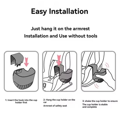 Universal Clip-On Baby Bottle & Cup Holder for Car Seats, Strollers & More