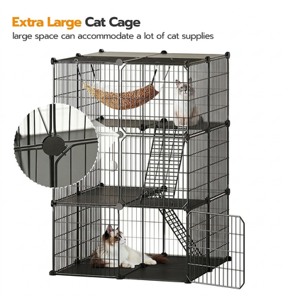 DIY 3-Tier Cat Pet Cage – Multi-Level Play & Rest Space
