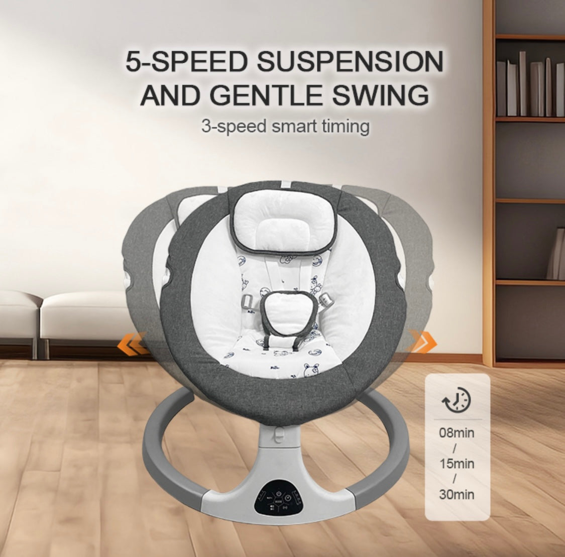 2-in-1 Electric Baby Rocker Swing / Bouncer & Dining Seat with Food Tray and Remote