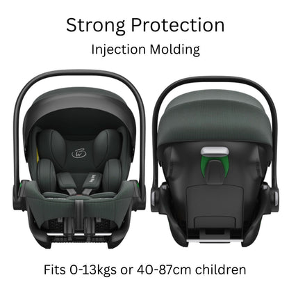 Crown i-Size Capsule Car Seat – Reclining Capsule with 6-Level Adjustable Headrest - Olive