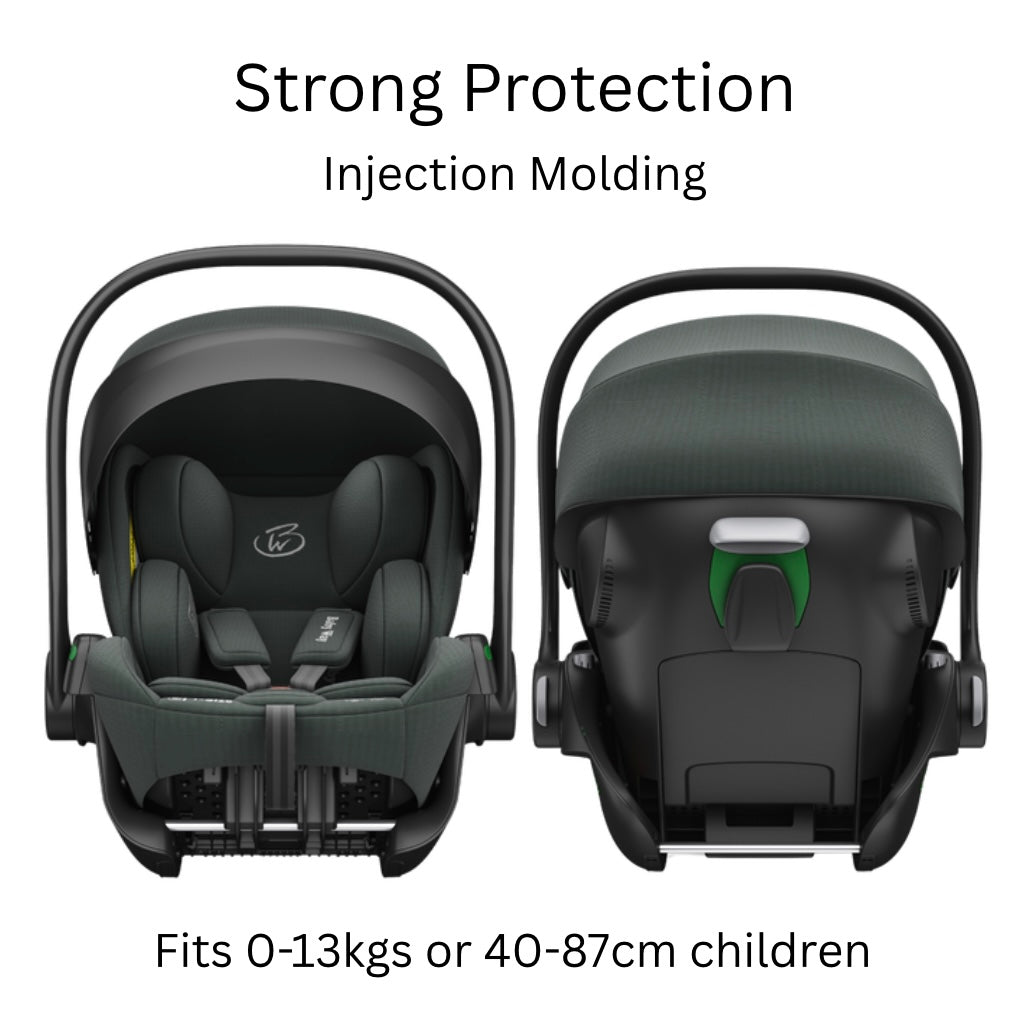 Crown i-Size Capsule Car Seat – Reclining Capsule with 6-Level Adjustable Headrest - Olive