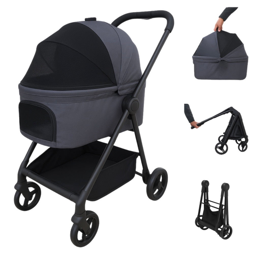 Preorder - Pet Way Premium Pet Stroller with Detachable Carrier with Canopy and Handle