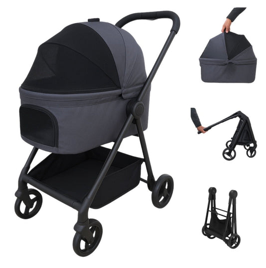 Preorder - Pet Way Premium Pet Stroller with Detachable Carrier with Canopy and Handle