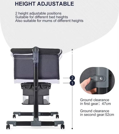 Preorder - Lucca Baby Bassinet Cradle Co-Sleeper Bed with Canopy and Storage Basket