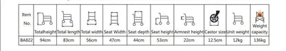 4-in-1 Deluxe Mobile Multifunction Commode & Shower Chair ( BA822 ) - Babyonline