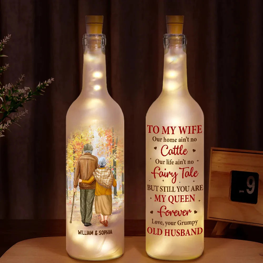 Couple To My Wife Our Home Ain't No Castle - Personalized Bottle Light