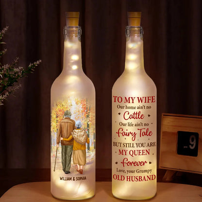 Couple To My Wife Our Home Ain't No Castle - Personalized Bottle Light