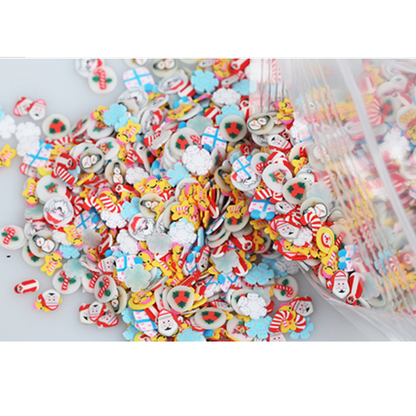 1000x 3D Santa Slice Clay Nail Art Tip Sticker Decoration DIY