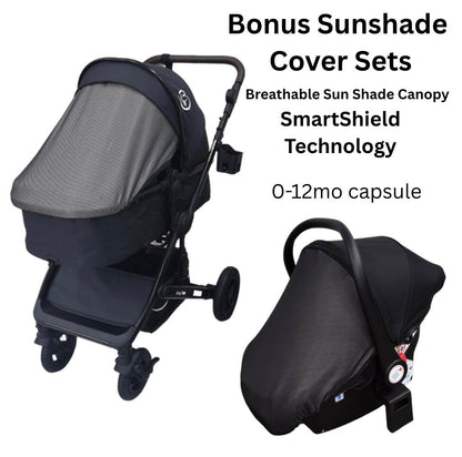 Preorder - Evolve - 3 in 1 Stroller + Bassinet + i-Size Capsule Car Seat Travel System with Mattress + GREY SKIN