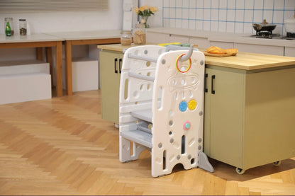 Deluxe Multi-Function Toddler Learning Tower Step Stool with Activity Centre