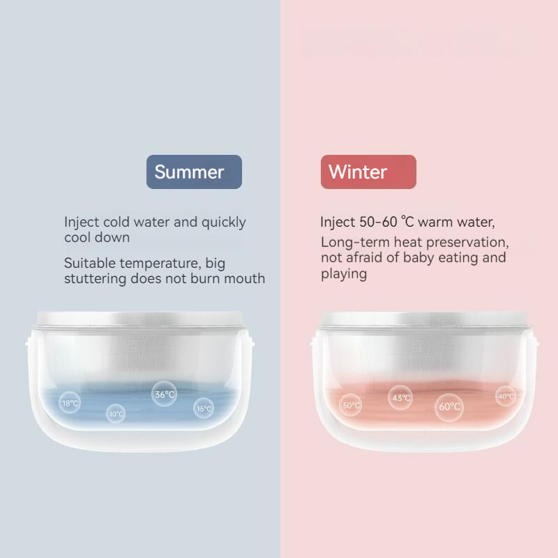 Baby Toddler Thermal Stainless Steel Suction Plate /Bowl 8 Pieces Set-Red