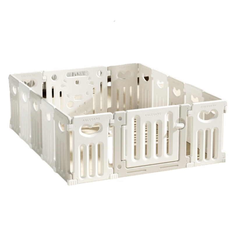 Baby Playpen 14+2 Panels (Love Heart)-Grey and White