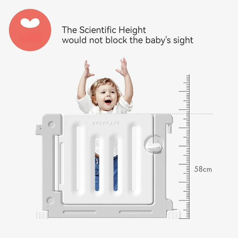 Baby Playpen 14+2 Panels (Love Heart)-Grey and White
