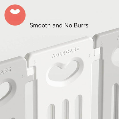 Baby Playpen 14+2 Panels (Love Heart)-Grey and White