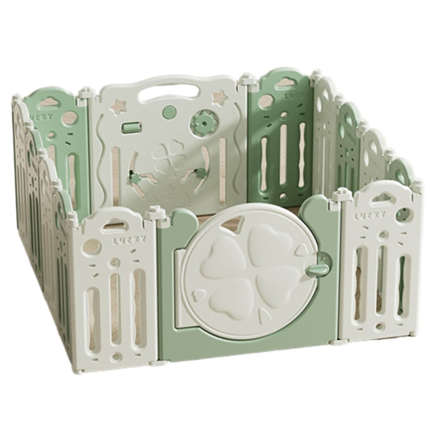 Baby Playpen-Four Leaf Clover in Green (12+2 To 18+2）