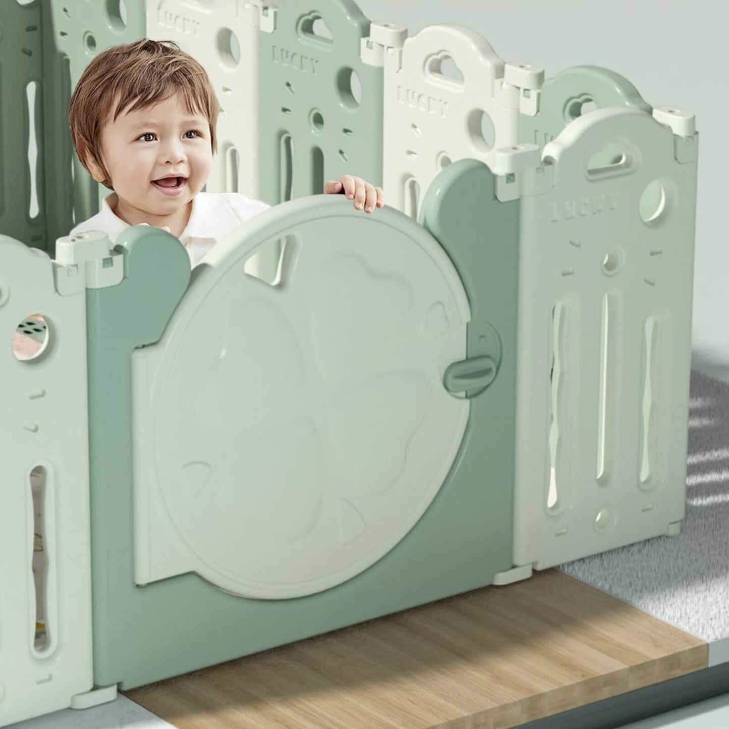 Baby Playpen-Four Leaf Clover in Green (12+2 To 18+2）