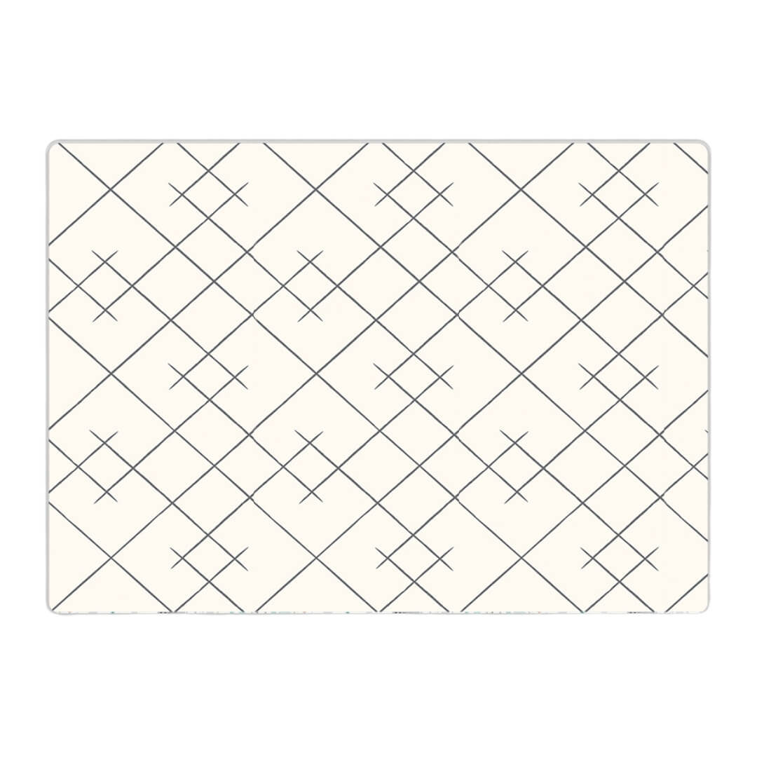 180x150x1 cm Foldable Baby Playmat with Carry Bag - Bear & Line Both Sides-H