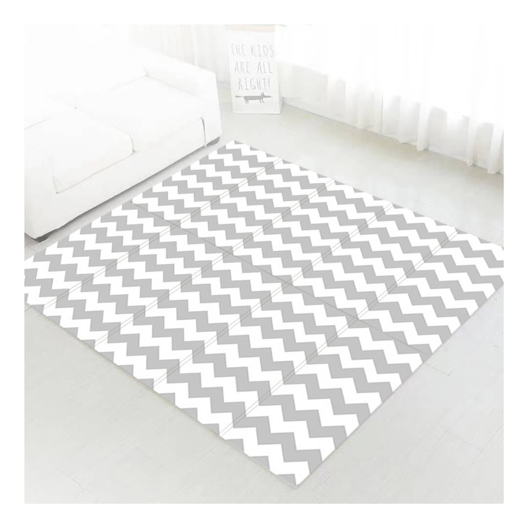 180x150x1 cm Foldable Baby Playmat with Carry Bag - City Road & Curve Both Sides-J