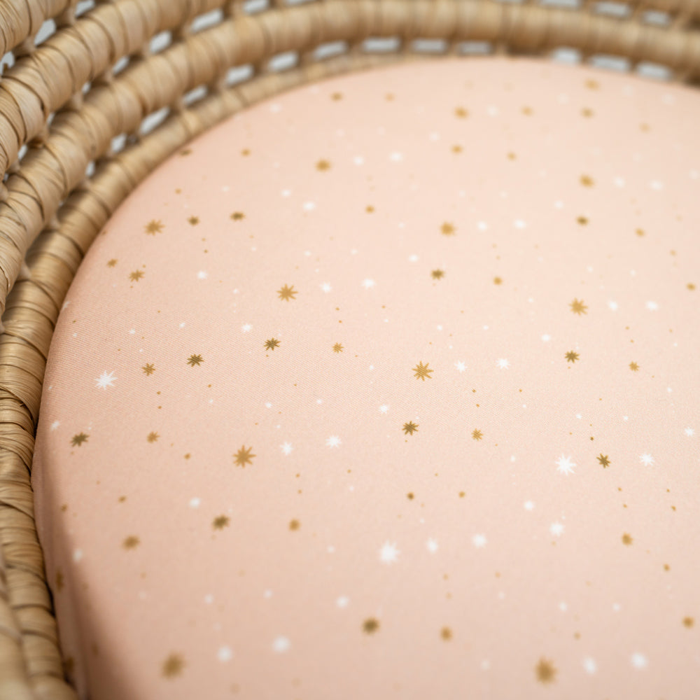 Bassinet Sheet & Change Mat Cover | Starlit Pink