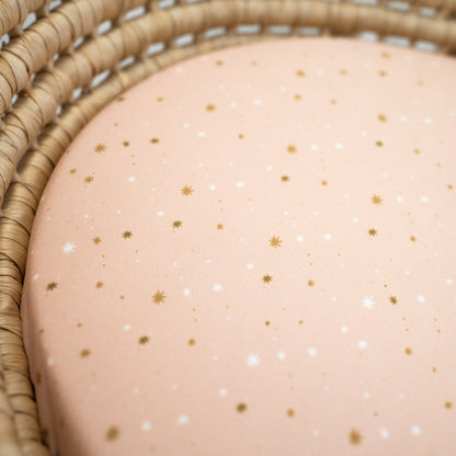 Bassinet Sheet & Change Mat Cover | Starlit Pink