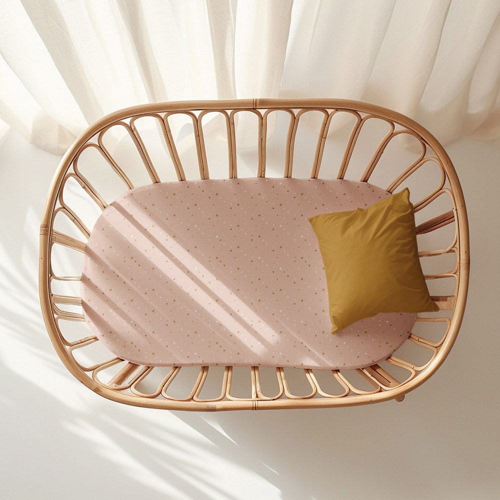 Bassinet Sheet & Change Mat Cover | Starlit Pink