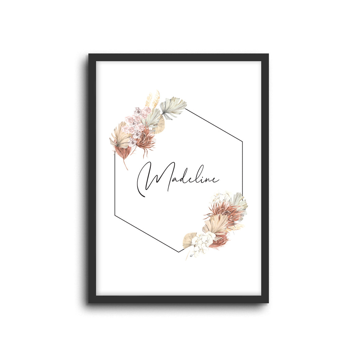 Wall Print |  Boho Bouquet - Custom Name