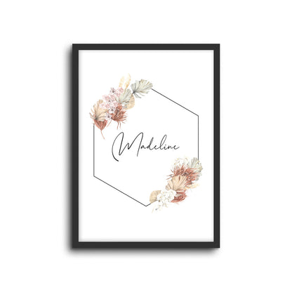 Wall Print |  Boho Bouquet - Custom Name