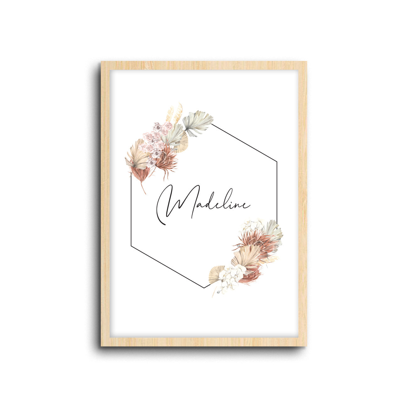 Wall Print |  Boho Bouquet - Custom Name