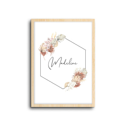 Wall Print |  Boho Bouquet - Custom Name