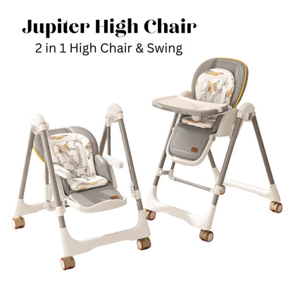 Jupiter Grey 2-in-1 Baby High Chair & Swing