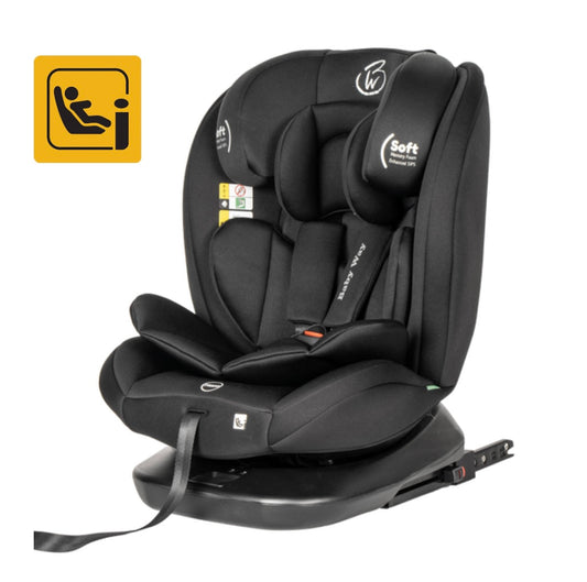 All-Rider 360 Rotating Convertible i-Size Car Seat with ISOFIX and Top Tether BLACK