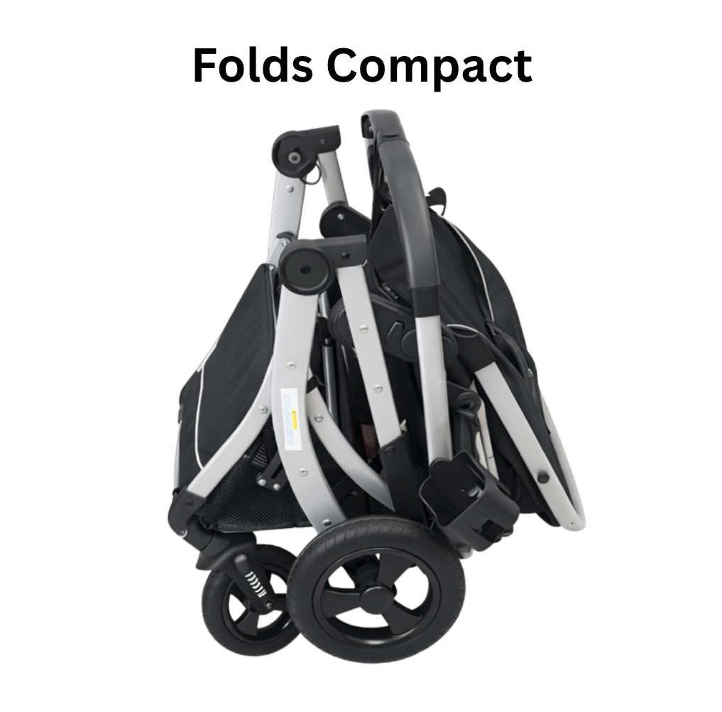Starla Silver with Grey Colour Pack – 2-in-1 Bassinet to Seat Stroller + Food Tray