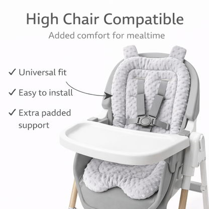 Universal Plush Baby Stroller Liner with Anti-Slip Back - GREY