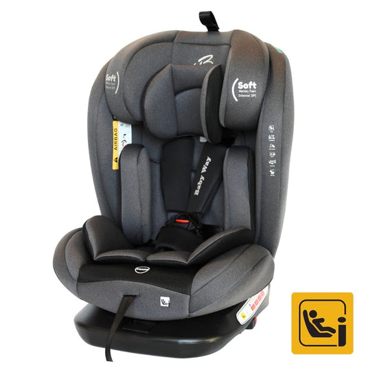 All-Rider Charcoal 360 Rotating Convertible iSize Car Seat with ISOFIX and Top Tether