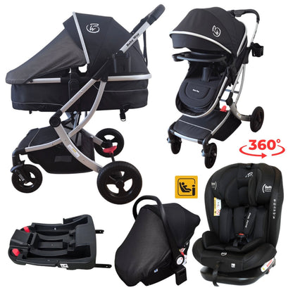 Preorder - Legacy 4 in 1 Travel System Bundle - Stroller + Bassinet + Capsule + Isofix Base + All-rider 360 Rotating Car Seat