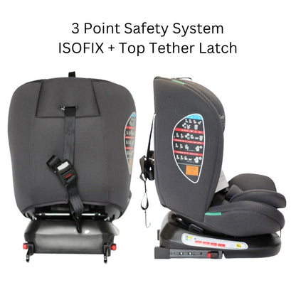 All-Rider 360 Rotating Convertible i-Size R129 Car Seat with ISOFIX and Top Tether - GREY
