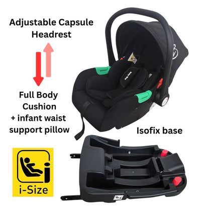 Preorder - Legacy 4 in 1 Travel System Bundle - Stroller + Bassinet + Capsule + Isofix Base + All-rider 360 Rotating Car Seat