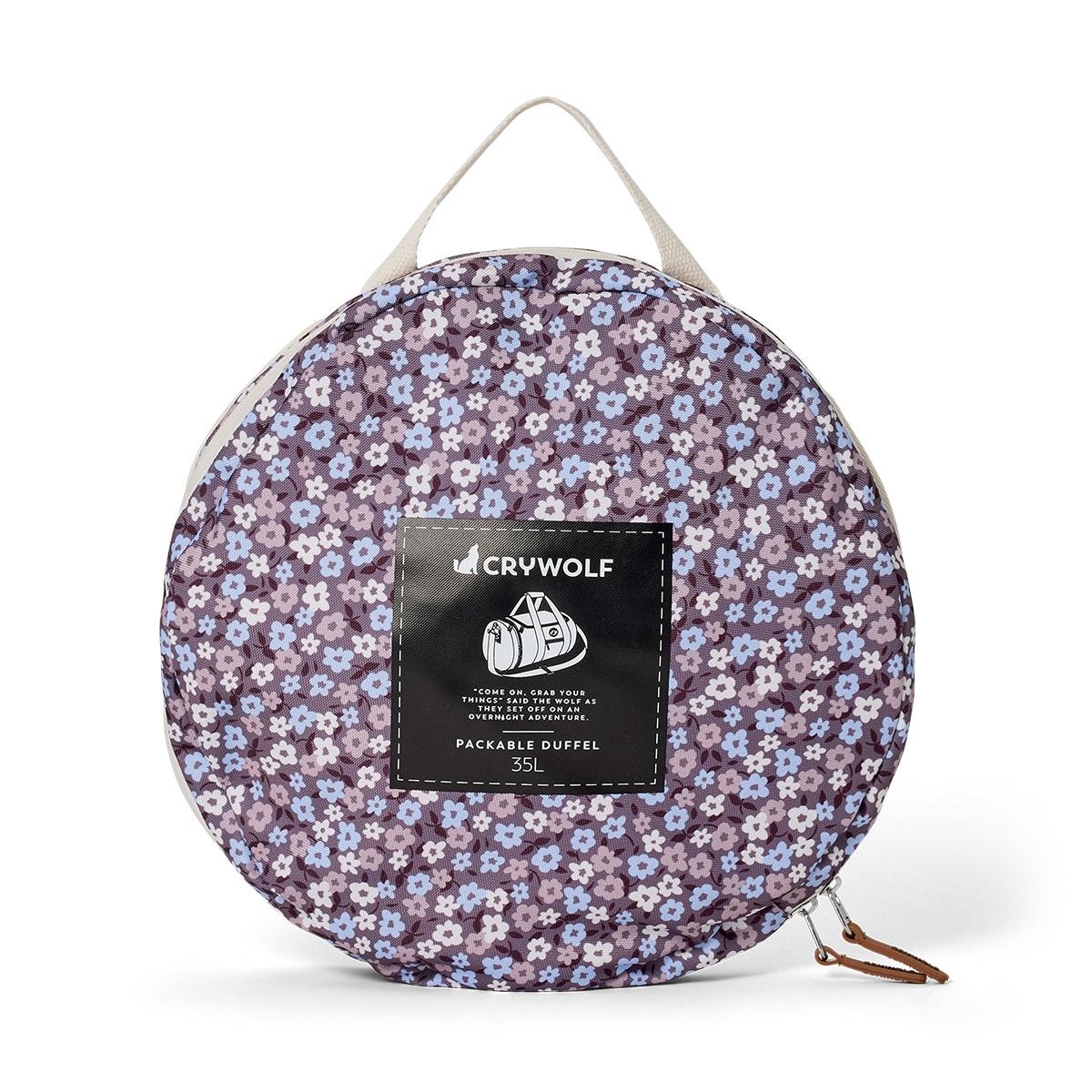 The Crywolf Packable Duffel folds into the end pocket of itself which makes it easy to pack away and keep neat in the room.