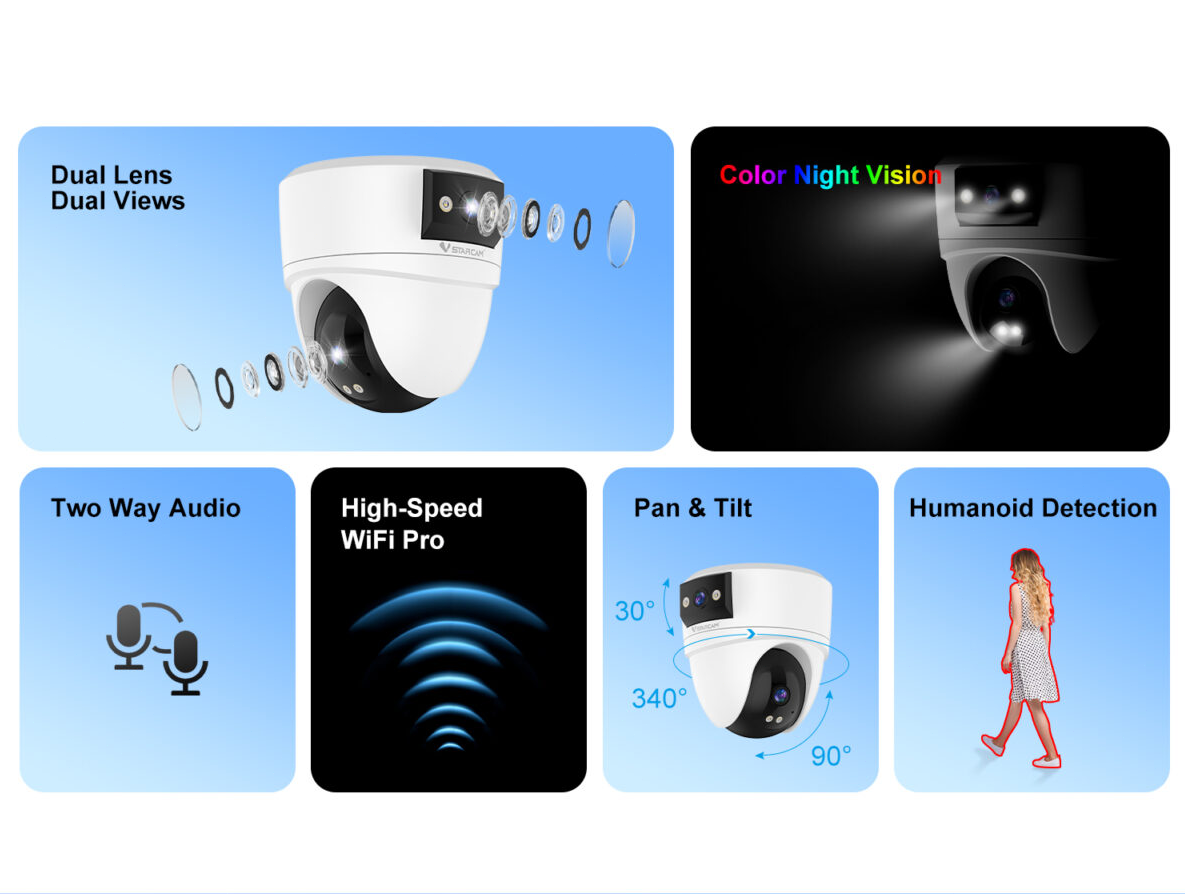 Vstarcam Security Camera Dual Lens - salelink.co.nz