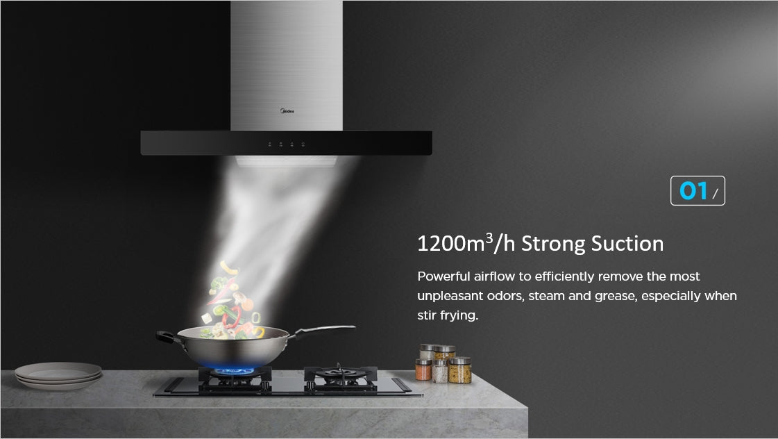 Midea 90cm T-Shape Rangehood CXW-220-B82