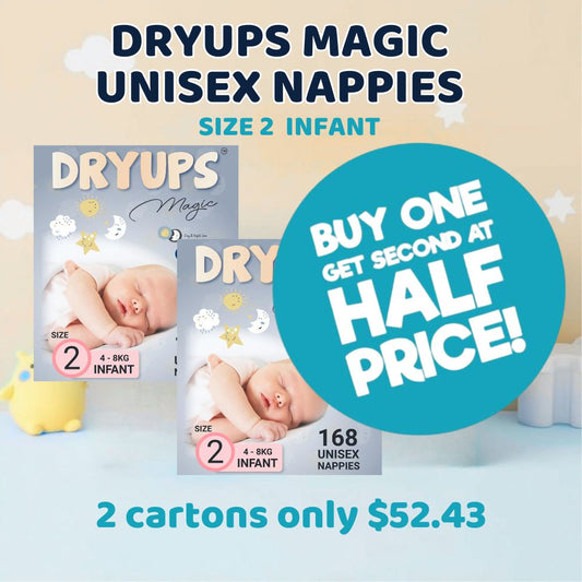Dryups Magic Nappies Unisex Size 2 Infant (4-8kg)