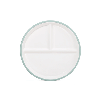 Ceramic divided plate with suction bottom 